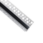 GloboStar® PLASTERBOARD-PROFILE 70837-3M Προφίλ Αλουμινίου - Βάση & Ψύκτρα Ταινίας LED με Μαύρο Φιμέ Κάλυμμα - Χωνευτή Γωνιακή Χρήση σε Εσωτερική Γωνία Γυψοσανίδας - Trimless - Πατητό Κάλυμμα - Ασημί - 3 Μέτρα - Πακέτο 5 Τεμαχίων - Μ300 x Π3.1 x Υ1.3cm - Image 3