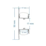 GLOBOSTAR® ALP-WALL-UPDOWN CONCEALED 70844-1M Επιφανειακό Προφίλ Αλουμινίου Ειδικό για Δημιουργία Κρυφού Φωτισμού Up & Down με Λευκό Γαλακτερό Πατητό Κάλυμμα για Ταινίες LED IP20 - Ασημί - Μ100 x Π5 x Υ1.7cm - Image 7