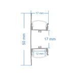 GloboStar® SURFACE-PROFILE 70845-3M Προφίλ Αλουμινίου - Βάση & Ψύκτρα Ταινίας LED με Λευκό Γαλακτερό Κάλυμμα - Επιφανειακή Χρήση Δημιουργίας Κρυφού Φωτισμού Πάνω/Κάτω - Πατητό Κάλυμμα - Μαύρο - 3 Μέτρα - Μ300 x Π5 x Υ1.7cm - Image 8