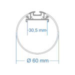 GloboStar® SURFACEPENDANT-PROFILE 70855-3M Προφίλ Αλουμινίου - Βάση & Ψύκτρα Ταινίας LED με Λευκό Γαλακτερό Κάλυμμα - Επιφανειακή & Κρεμαστή Χρήση - Πατητό Κάλυμμα - Ασημί - 3 Μέτρα - Μ300 x Φ6cm - Image 7