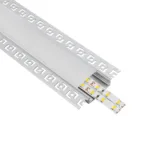 GLOBOSTAR® ALP-PLASTERIN GYPSO 70861-1M Χωνευτό Προφίλ Αλουμινίου Ειδικό για Γυψοσανίδα με Λευκό Γαλακτερό Πατητό Κάλυμμα για Ταινίες LED IP20 - Ασημί - Μ100 x Π7.8 x Υ1.4cm