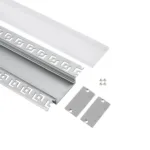 GLOBOSTAR® ALP-PLASTERIN GYPSO 70861-1M Χωνευτό Προφίλ Αλουμινίου Ειδικό για Γυψοσανίδα με Λευκό Γαλακτερό Πατητό Κάλυμμα για Ταινίες LED IP20 - Ασημί - Μ100 x Π7.8 x Υ1.4cm - Image 2