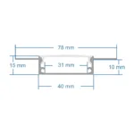 GLOBOSTAR® ALP-PLASTERIN GYPSO 70861-1M Χωνευτό Προφίλ Αλουμινίου Ειδικό για Γυψοσανίδα με Λευκό Γαλακτερό Πατητό Κάλυμμα για Ταινίες LED IP20 - Ασημί - Μ100 x Π7.8 x Υ1.4cm - Image 6