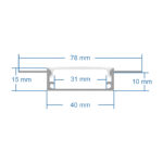GloboStar® PLASTERBOARD-PROFILE 70861-3M Προφίλ Αλουμινίου - Βάση & Ψύκτρα Ταινίας LED με Λευκό Γαλακτερό Κάλυμμα - Χωνευτή Χρήση σε Γυψοσανίδα - Trimless - Πατητό Κάλυμμα - Ασημί - 3 Μέτρα - Πακέτο 5 Τεμαχίων - Μ300 x Π7.8 x Υ1.4cm - Image 6