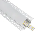 GLOBOSTAR® ALP-PLASTERIN GYPSO 70862-1M Χωνευτό Προφίλ Αλουμινίου Ειδικό για Γυψοσανίδα με Λευκό Γαλακτερό Πατητό Κάλυμμα για Ταινίες LED IP20 - Ασημί - Μ100 x Π8.8 x Υ2cm