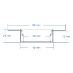 GloboStar® PLASTERBOARD-PROFILE 70862-3M Προφίλ Αλουμινίου - Βάση & Ψύκτρα Ταινίας LED με Λευκό Γαλακτερό Κάλυμμα - Χωνευτή Χρήση σε Γυψοσανίδα - Trimless - Πατητό Κάλυμμα - Ασημί - 3 Μέτρα - Πακέτο 5 Τεμαχίων - Μ300 x Π8.8 x Υ2cm - Image 6