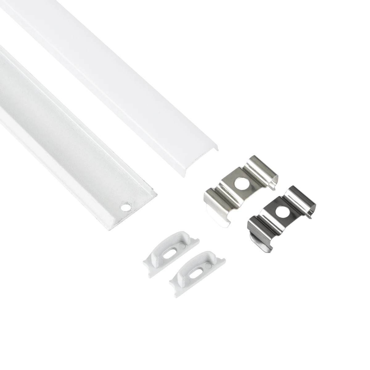 GLOBOSTAR® ALP-LINEAR CURBARIO 70863-1M Επιφανειακό Εύκαμπτο Προφίλ Αλουμινίου με Λευκό Γαλακτερό Πατητό Κάλυμμα για Ταινίες LED IP20 - Λευκό - Μ100 x Π1.7 x Υ0.5cm - Image 2