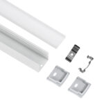 GloboStar® SURFACE-PROFILE 70868-3M Προφίλ Αλουμινίου - Βάση & Ψύκτρα Ταινίας LED με Λευκό Γαλακτερό Κάλυμμα - Επιφανειακή Χρήση - Πατητό Κάλυμμα - Λευκό - 3 Μέτρα - Πακέτο 5 Τεμαχίων - Μ300 x Π2.3 x Υ2cm - Image 2