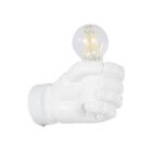 GloboStar® FIST 01137 Μοντέρνο Επιτοίχιο Φωτιστικό Απλίκα Μονόφωτο 1 x E27 IP20 Λευκό Γύψο - Μ15 x Π10 x Υ10cm