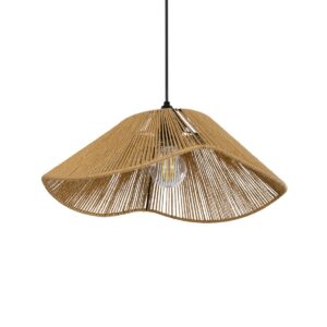 GLOBOSTAR® HATA 205-0038 Boho Κρεμαστό Φωτιστικό Οροφής με Ντουί 1 x E27 AC 220-240V IP20 - Μπεζ - M40 x Π40 x Υ17cm
