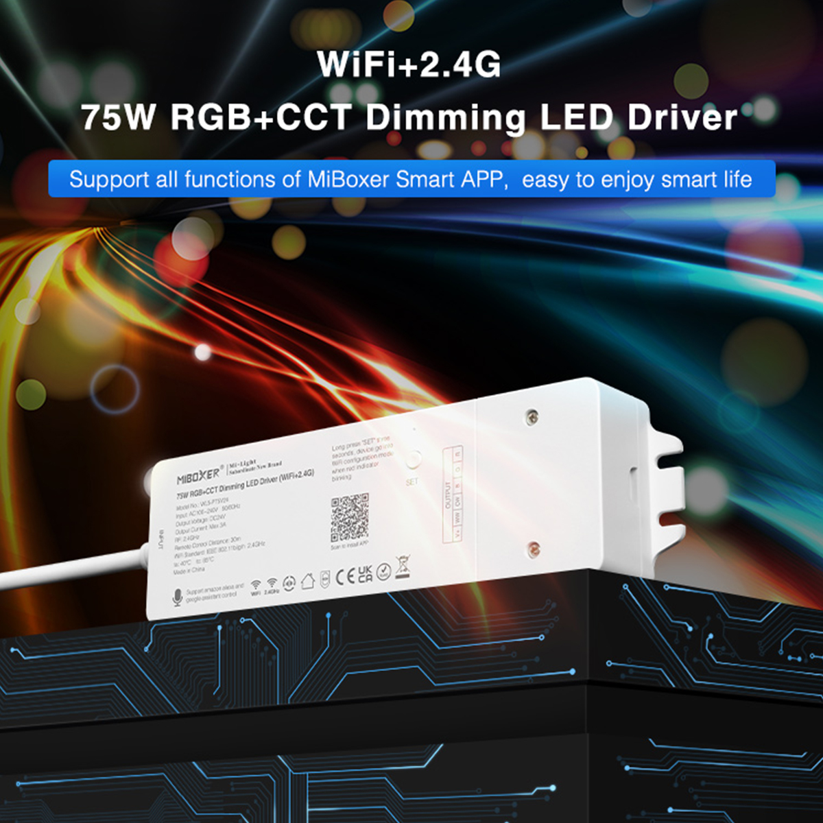 GloboStar® 71441 WL5-P75V24 Mi-BOXER DC Smart Wifi & RF 2.4Ghz Power Supply Τροφοδοτικό SELV & Controller / Dimmer All in One 5 Καναλιών AC100-240V σε DC 24V 5 x 0.6A 14.4W - Max 3A 75W - IP20 RGBW+WW Μ19 x Π5.5 x Υ3.2cm - 5 Years Warranty - Image 9