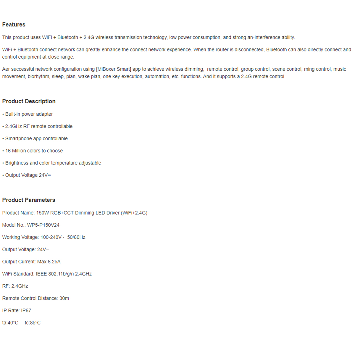 GloboStar® 71442 WP3-P150V24 Mi-BOXER DC Smart Wifi & RF 2.4Ghz Power Supply Τροφοδοτικό SELV & Controller / Dimmer All in One 3 Καναλιών AC100-240V σε DC 24V 3 x 2.1A 50W - Max 6.25A 150W - Αδιάβροχο IP67 RGB Μ22.5 x Π7.3 x Υ3.5cm - 5 Years Warranty - Image 14
