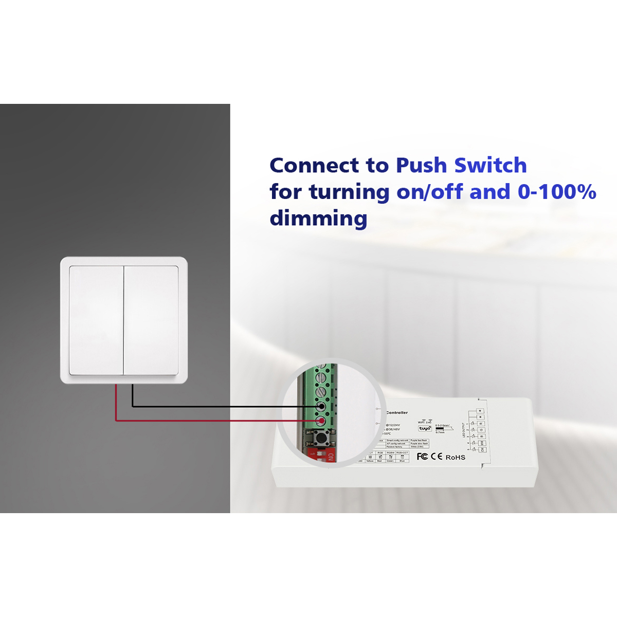 GloboStar® 71470 V5-L SKYDANCE DC WiFi & RF 2.4Ghz Dimmer High Speed Controller 5 Καναλιών DC 12-48V 5 x 6A 288W - Max 30A 1440W - IP20 Μ18 x Π5.7 x Υ2.8cm - 5 Years Warranty - Image 23