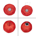 GloboStar® 71592 Αυτόνομο Ηλιακό Φωτιστικό Υφασμάτινη Κόκκινη Μπάλα Φ30cm LED SMD 1W 100lm με Ενσωματωμένη Μπαταρία 1200mAh - Φωτοβολταϊκό Πάνελ με Αισθητήρα Ημέρας-Νύχτας Αδιάβροχο IP65 Ψυχρό Λευκό 6000K - Image 2