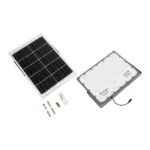 GLOBOSTAR® LUMOVOX 73070 Προβολέας LED 400W 20000lm 120° DC 5V με Φωτοβολταϊκό Panel 5V 25W & Επαναφορτιζόμενη Μπαταρία Li-ion 3.2V 20000mAh Αδιάβροχο IP67 Ψυχρό Λευκό 6000K - 400 x SMD2835 Sanan Chip - Γκρι Ανθρακί - Μ45 x Π7.5 x Υ30.5cm - 2 Χρόνια Εγγύηση - Image 10