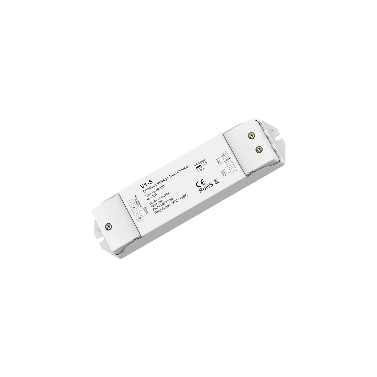 GloboStar® 73127 V1-S SKYDANCE AC Triac Dimmer Push Dimming 1 Κανάλι DC 12-48V 1 x 15A 720W - Max 15A 720W - IP20 Μ17.5 x Π4.5 x Υ2.5cm - 5 Χρόνια Εγγύηση - Image 5