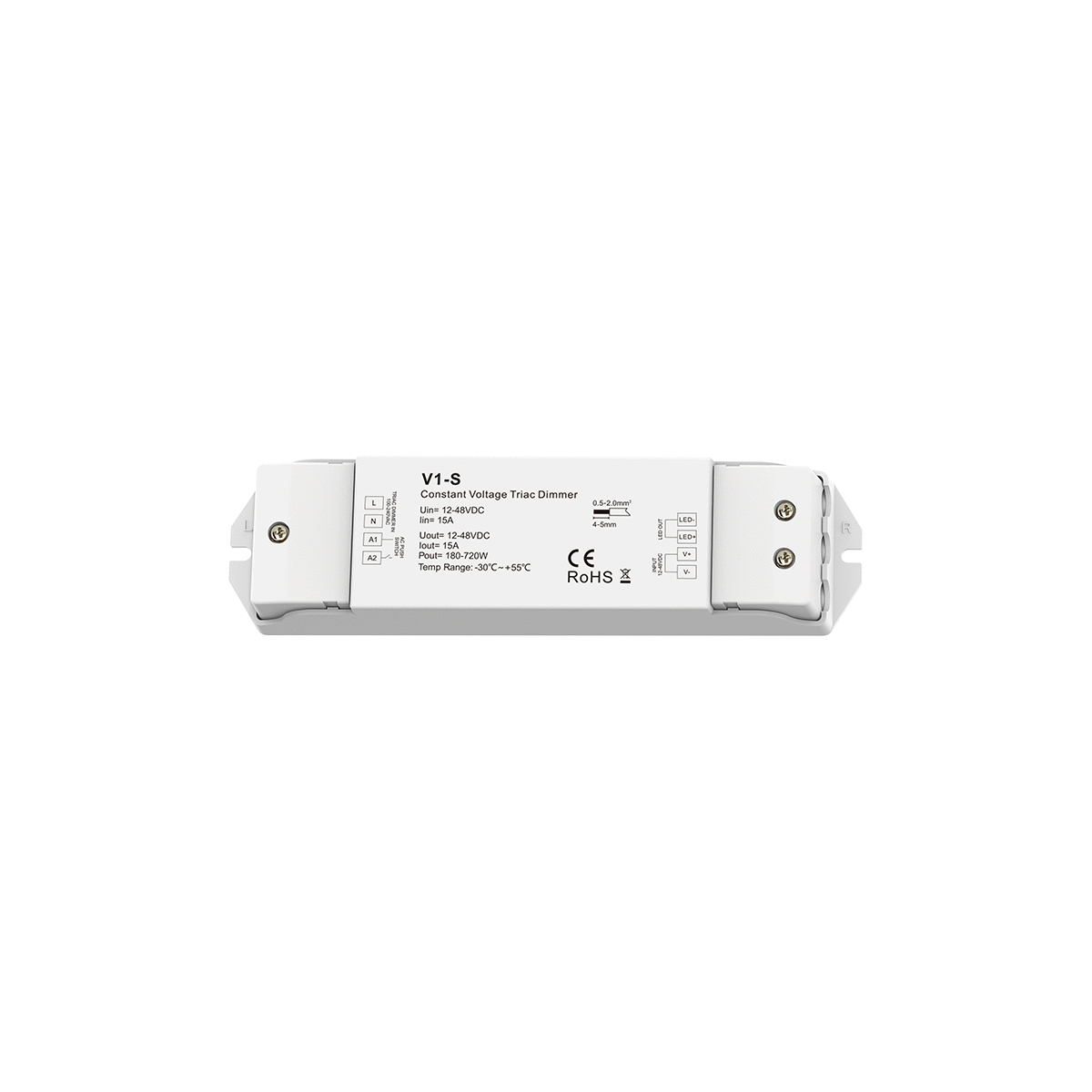 GloboStar® 73127 V1-S SKYDANCE AC Triac Dimmer Push Dimming 1 Κανάλι DC 12-48V 1 x 15A 720W - Max 15A 720W - IP20 Μ17.5 x Π4.5 x Υ2.5cm - 5 Χρόνια Εγγύηση - Image 6
