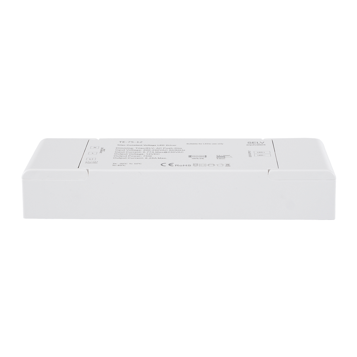 GloboStar® 73129 TE-75-12 SKYDANCE AC Triac Dimmer Push Dimming 1 Κανάλι AC 200-240V 1 x 6.25A 75W - Max 6.25A 75W - IP20 Μ18 x Π5.7 x Υ3cm - 5 Χρόνια Εγγύηση - Image 3