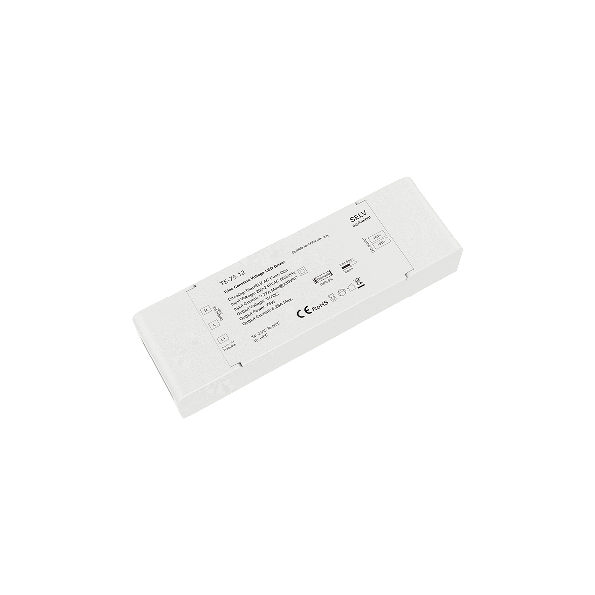 GloboStar® 73129 TE-75-12 SKYDANCE AC Triac Dimmer Push Dimming 1 Κανάλι AC 200-240V 1 x 6.25A 75W - Max 6.25A 75W - IP20 Μ18 x Π5.7 x Υ3cm - 5 Χρόνια Εγγύηση - Image 5