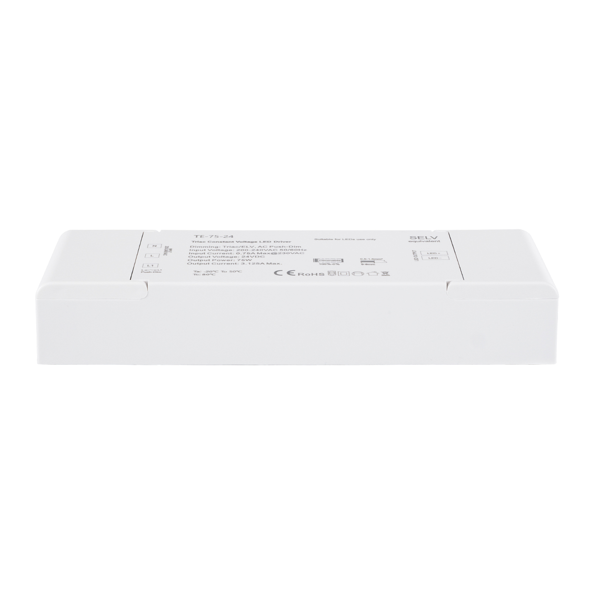 GloboStar® 73130 TE-75-24 SKYDANCE AC Triac Dimmer Push Dimming 1 Κανάλι AC 200-240V 1 x 3.125A 75W - Max 3.125A 75W - IP20 Μ18 x Π5.7 x Υ3cm - 5 Χρόνια Εγγύηση - Image 3