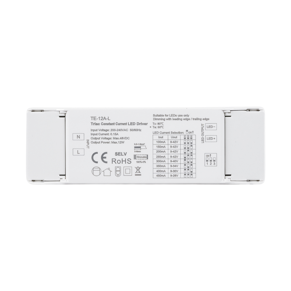 GloboStar® 73132 TE-12A-L SKYDANCE AC Triac Dimmable Constant Current LED Driver 1 Κανάλι AC 200-240V 1 x 0.15A 12W - Max 0.15A 12W - IP20 Μ11.1 x Π3.7 x Υ2cm - 5 Χρόνια Εγγύηση - Image 2