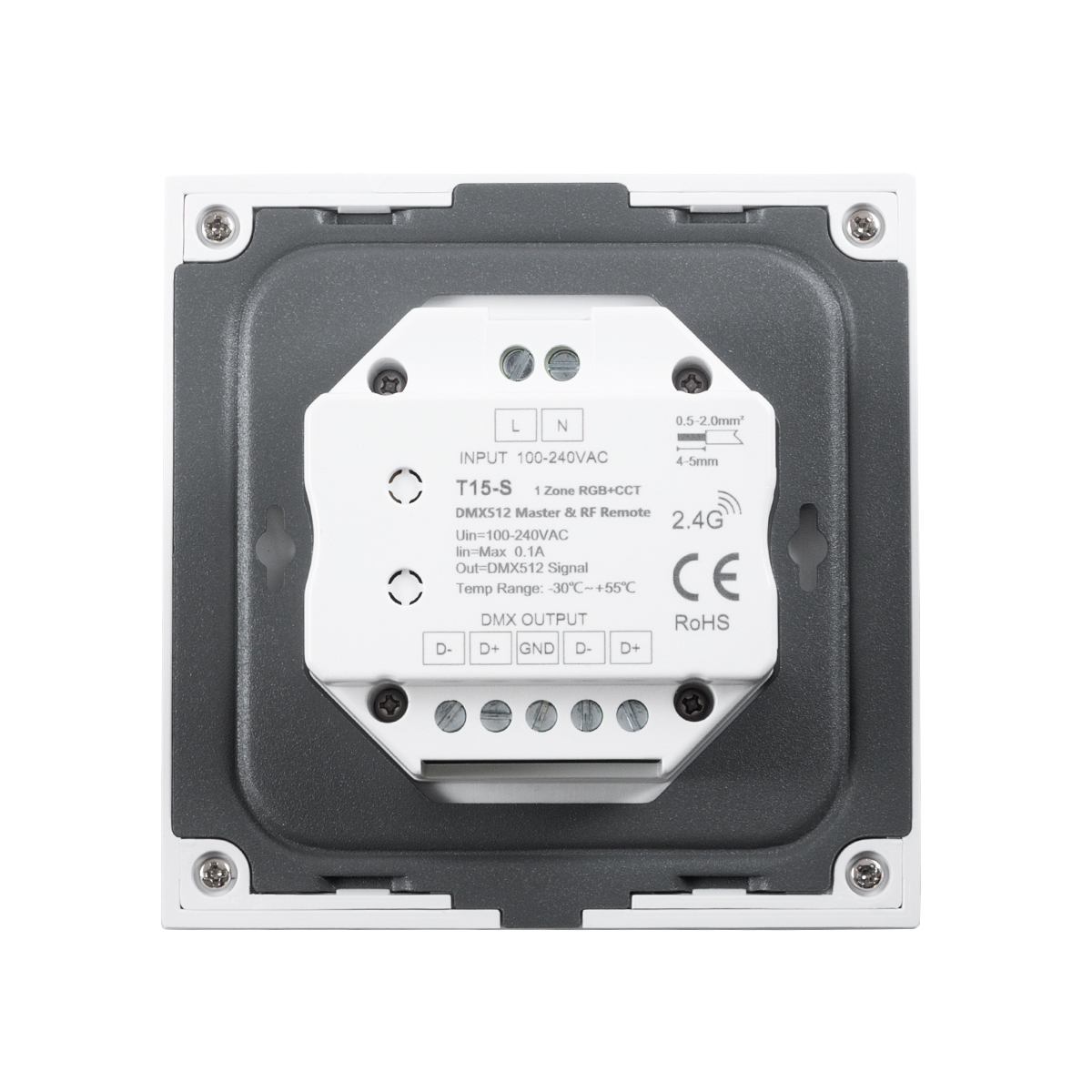 GloboStar® 73153 T15-S SKYDANCE Ασύρματο DMX512 Επιτοίχιο Χειριστήριο RF 2.4Ghz 1 Group για όλα τα SKYDANCE DMX512 Controller AC 100-240V Max 0.1A - IP20 Μ8.5 x Μ8.5 x Π8.5 x Υ3.5cm - 5 Χρόνια Εγγύηση - Image 5