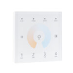 GloboStar® 73160 T12 SKYDANCE Ασύρματο DMX512 Επιτοίχιο Χειριστήριο RF 2.4Ghz 4 Group για όλα τα SKYDANCE DMX512 Controller AC 100-240V Max 0.1A - IP20  Μ8.5 x Π8.5 x Υ3.5cm - 5 Χρόνια Εγγύηση