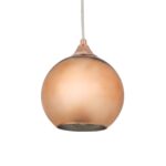 GloboStar® CANDELA 01309 Μοντέρνο Κρεμαστό Φωτιστικό Μπάλα Μονόφωτο 1 x E27 IP20 Χάλκινο Γυαλί - Μ15 x Π15 x Υ13cm