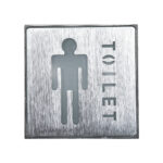 GloboStar® SENSATI 75654 Φωτιστικό Τοίχου Ένδειξης TOILET MAN LED 1W AC 220-240V IP20 - Σώμα Αλουμινίου - Μ11 x Π11 x Υ3cm - Μπλε - Image 2