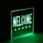 GloboStar® SENSATI 75658 Φωτιστικό Τοίχου Ένδειξης WELCOME 5 STARS LED 1W AC 220-240V IP20 - Σώμα Αλουμινίου - Μ11 x Π11 x Υ3cm - Πράσινο - Image 4