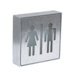 GloboStar® SENSATI 75656 Φωτιστικό Τοίχου Ένδειξης WC MAN & WOMAN LED 1W AC 220-240V IP20 - Σώμα Αλουμινίου - Μ11 x Π11 x Υ3cm - Πράσινο