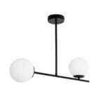 GLOBOSTAR® GLOBUS 201-0118 Μοντέρνο Φωτιστικό Οροφής με Ντουί 2 x E27 AC 220-240V IP20 - Μαύρο & Λευκό - Μ65 x Π15 x Υ23cm