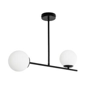 GLOBOSTAR® GLOBUS 201-0118 Μοντέρνο Φωτιστικό Οροφής με Ντουί 2 x E27 AC 220-240V IP20 - Μαύρο & Λευκό - Μ65 x Π15 x Υ23cm