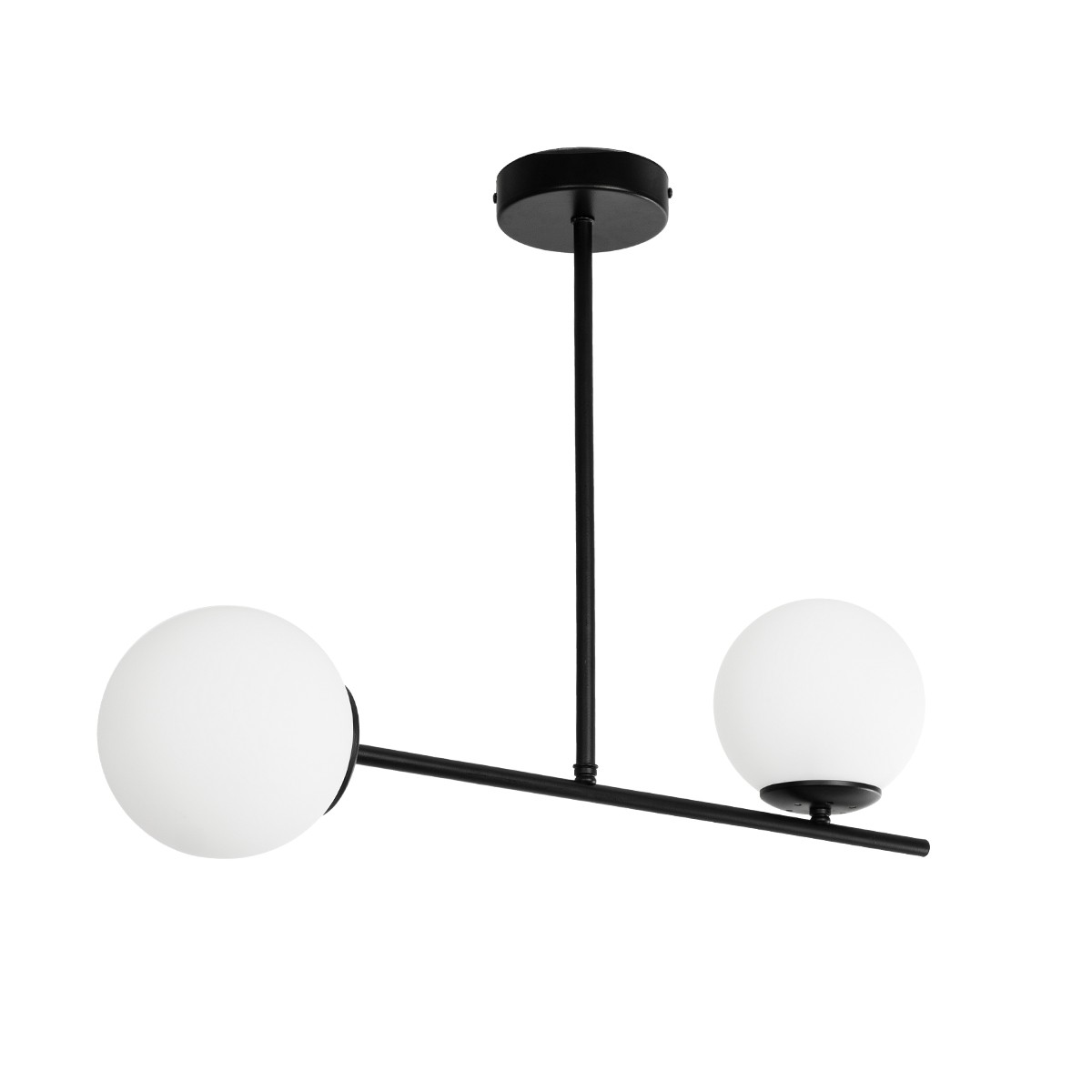 GLOBOSTAR® GLOBUS 201-0118 Μοντέρνο Φωτιστικό Οροφής με Ντουί 2 x E27 AC 220-240V IP20 - Μαύρο & Λευκό - Μ65 x Π15 x Υ23cm