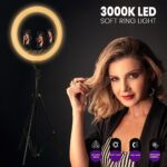 GloboStar® 75803 Professional Digital Ring Light Φ36cm LED SMD 50W 5000lm 180° DC 5V με Καλώδιο Τροφοδοσίας USB - Ενσωματωμένο και Ασύρματο Χειριστήριο RF 2.4Ghz Εναλλαγής Χρωμάτων & 3 Βάσεις Τηλεφώνου - Πολύχρωμο RGBW+WW Dimmable - Image 10