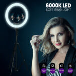 GloboStar® 75803 Professional Digital Ring Light Φ36cm LED SMD 50W 5000lm 180° DC 5V με Καλώδιο Τροφοδοσίας USB - Ενσωματωμένο και Ασύρματο Χειριστήριο RF 2.4Ghz Εναλλαγής Χρωμάτων & 3 Βάσεις Τηλεφώνου - Πολύχρωμο RGBW+WW Dimmable - Image 8