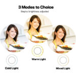 GloboStar® 75808 Professional Digital Ring Light Φ9cm LED SMD 10W 1000lm 180° DC 5V με Καλώδιο Τροφοδοσίας USB - Ενσωματωμένο Χειριστήριο Εναλλαγής Χρωμάτων & 1 Βάση Τηλεφώνου - CCT Θερμό Λευκό 3000K - Φυσικό Λευκό 4500K - Ψυχρό Λευκό 6000K Dimmable Λευκό - Image 5