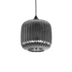 GLOBOSTAR® MELONI 206-0014 Μοντέρνο Κρεμαστό Φωτιστικό Οροφής με Ντουί 1 x E27 AC 220-240V IP20 - Μαύρο Φιμέ - Μ20 x Π20 x Υ24cm