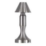 GloboStar® LUNNA 76478 Μοντέρνο Επιτραπέζιο Φωτιστικό Πορτατίφ LED 1.5W 105lm 120° DC 5V Επαναφορτιζόμενο με Μπαταρία Li-ion 1800mAh - Διακόπτη Αφής με 3 Εναλλαγές Φωτισμού CCT Θερμό - Φυσικό - Ψυχρό 1500K - 4500K - 6000K Dimmable - D9 x 23cm - Ασημί - Image 2