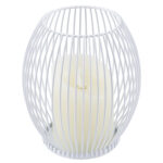 GloboStar® CANDLE 76490 Διακοσμητικό Realistic Κερί με LED Εφέ Κινούμενης Φλόγας - Μπαταρίας 2 x AA (Δεν Συμπεριλαμβάνονται) & Ασύρματο Χειριστήριο IR Θερμό Λευκό 2700K Dimmable Λευκό Φ14 x Υ16cm