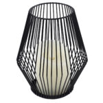 GloboStar® CANDLE 76494 Διακοσμητικό Realistic Κερί με LED Εφέ Κινούμενης Φλόγας - Μπαταρίας 2 x AA (Δεν Συμπεριλαμβάνονται) & Ασύρματο Χειριστήριο IR Θερμό Λευκό 2700K Dimmable Μαύρο Φ16 x Υ18cm