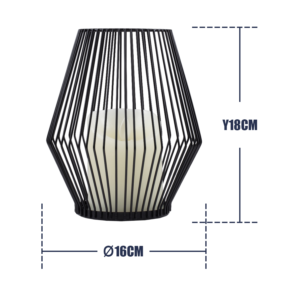 GloboStar® CANDLE 76494 Διακοσμητικό Realistic Κερί με LED Εφέ Κινούμενης Φλόγας - Μπαταρίας 2 x AA (Δεν Συμπεριλαμβάνονται) & Ασύρματο Χειριστήριο IR Θερμό Λευκό 2700K Dimmable Μαύρο Φ16 x Υ18cm - Image 4