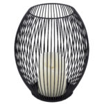 GloboStar® CANDLE 76497 Διακοσμητικό Realistic Κερί με LED Εφέ Κινούμενης Φλόγας - Μπαταρίας 2 x AA (Δεν Συμπεριλαμβάνονται) & Ασύρματο Χειριστήριο IR Θερμό Λευκό 2700K Dimmable Μαύρο Φ19 x Υ24cm