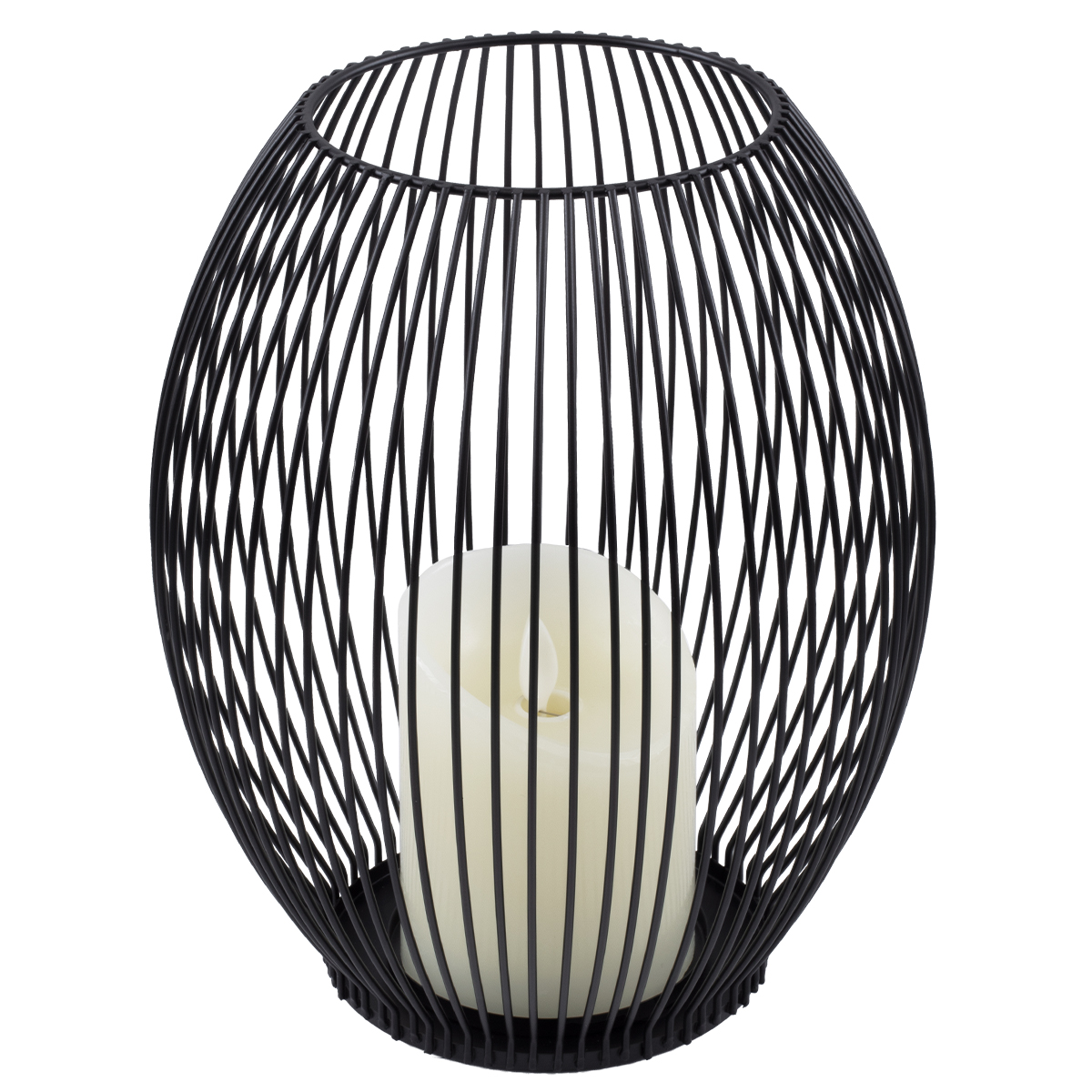 GloboStar® CANDLE 76497 Διακοσμητικό Realistic Κερί με LED Εφέ Κινούμενης Φλόγας - Μπαταρίας 2 x AA (Δεν Συμπεριλαμβάνονται) & Ασύρματο Χειριστήριο IR Θερμό Λευκό 2700K Dimmable Μαύρο Φ19 x Υ24cm