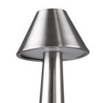 GloboStar® MOLLY 76516 Μοντέρνο Επιτραπέζιο Φωτιστικό Πορτατίφ LED 1.5W 105lm 120° DC 5V Επαναφορτιζόμενο με Μπαταρία Li-ion 1800mAh - Διακόπτη Αφής με 3 Εντάσεις Φωτισμού Θερμό Λευκό 2700K Dimmable - Φ10 x 23cm - Ασημί - Image 7