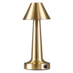 GloboStar® MOLLY 76518 Μοντέρνο Επιτραπέζιο Φωτιστικό Πορτατίφ LED 1.5W 105lm 120° DC 5V Επαναφορτιζόμενο με Μπαταρία Li-ion 1800mAh - Διακόπτη Αφής με 3 Εντάσεις Φωτισμού Θερμό Λευκό 2700K Dimmable - Φ10 x 23cm - Χρυσό - Image 3