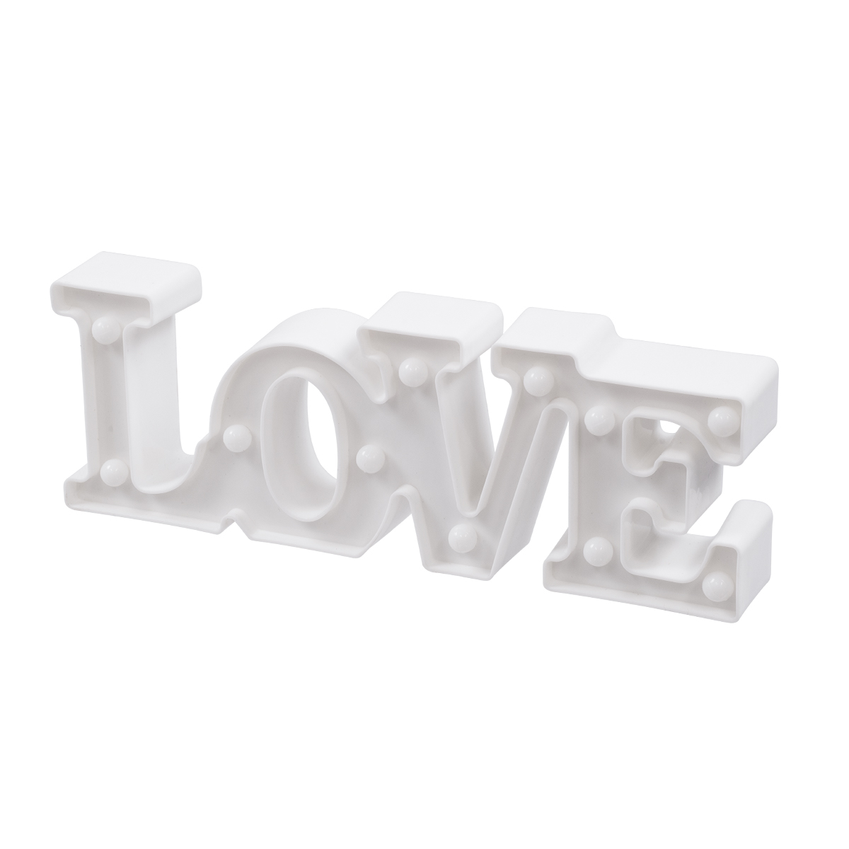GloboStar® 76549 Λευκό Μοντέρνο Επιτραπέζιο Διακοσμητικό Φωτιστικό LED Σήμανσης LOVE 2W με Διακόπτη On/Off Μπαταρίας 2xAAA (Δεν Περιλαμβάνονται) Θερμό Λευκό 2700K - Image 2