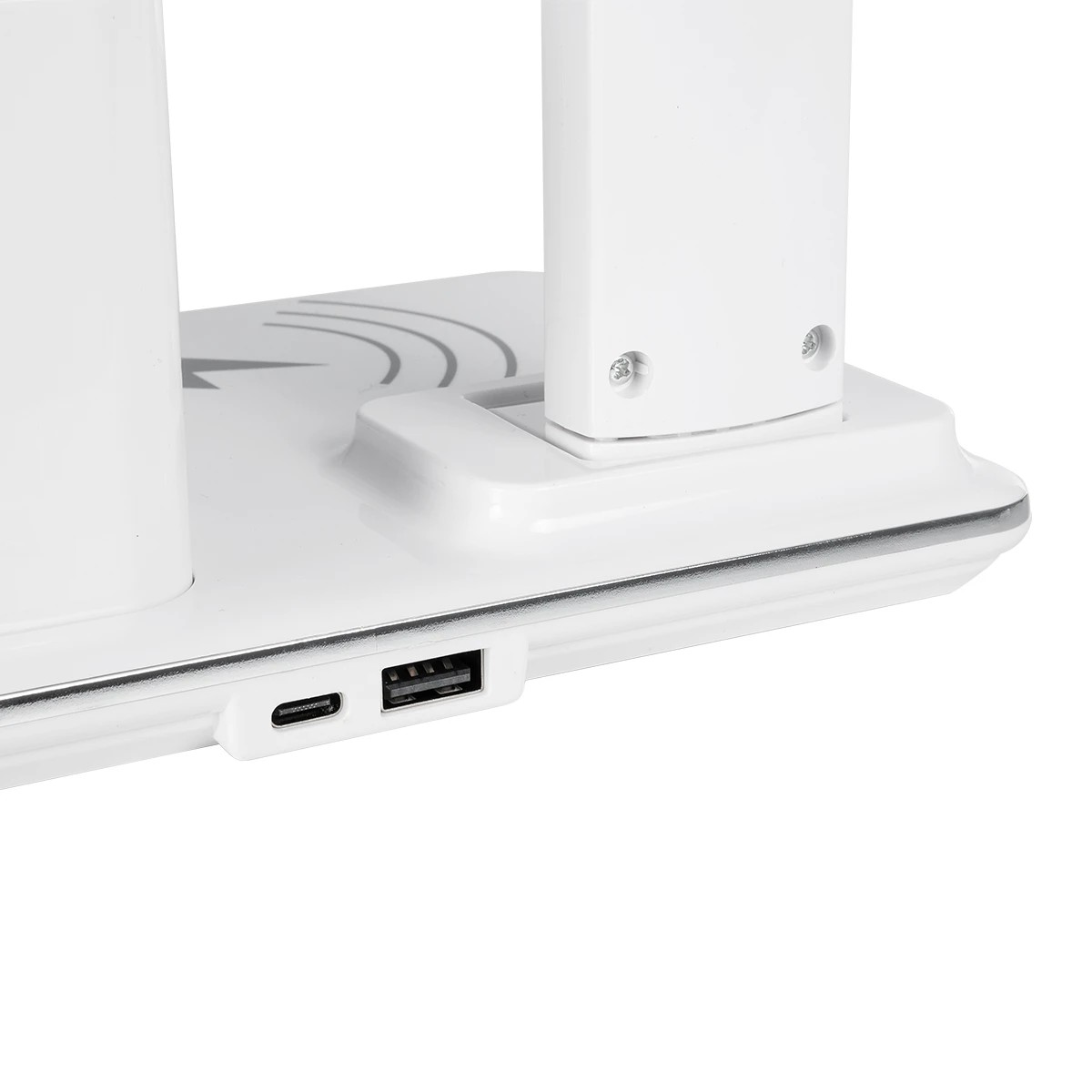 GLOBOSTAR® ZENTIME 76554 Μοντέρνο Επιτραπέζιο Φωτιστικό Γραφείου με Ασύρματη Φόρτιση 15W 3A & Ψηφιακό Ρολόι LED 3.5W 350lm 120° DC 5V με USB-C IP20 Ρυθμιζόμενο Λευκό CCT με Αφή 2700K/4500K/6000K Dimmable - Sanan SMD Chip - Μαύρο - Μ19.5 x Π25 x Υ50cm - 2 Χρόνια Εγγύηση - Image 13