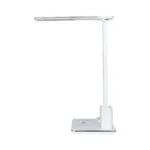 GLOBOSTAR® ZENTIME 76554 Μοντέρνο Επιτραπέζιο Φωτιστικό Γραφείου με Ασύρματη Φόρτιση 15W 3A & Ψηφιακό Ρολόι LED 3.5W 350lm 120° DC 5V με USB-C IP20 Ρυθμιζόμενο Λευκό CCT με Αφή 2700K/4500K/6000K Dimmable - Sanan SMD Chip - Μαύρο - Μ19.5 x Π25 x Υ50cm - 2 Χρόνια Εγγύηση