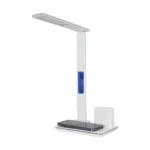 GLOBOSTAR® ZENTIME 76554 Μοντέρνο Επιτραπέζιο Φωτιστικό Γραφείου με Ασύρματη Φόρτιση 15W 3A & Ψηφιακό Ρολόι LED 3.5W 350lm 120° DC 5V με USB-C IP20 Ρυθμιζόμενο Λευκό CCT με Αφή 2700K/4500K/6000K Dimmable - Sanan SMD Chip - Μαύρο - Μ19.5 x Π25 x Υ50cm - 2 Χρόνια Εγγύηση - Image 4